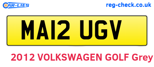 MA12UGV are the vehicle registration plates.