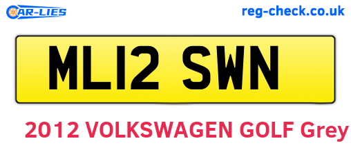 ML12SWN are the vehicle registration plates.