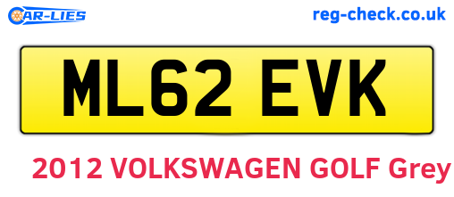 ML62EVK are the vehicle registration plates.