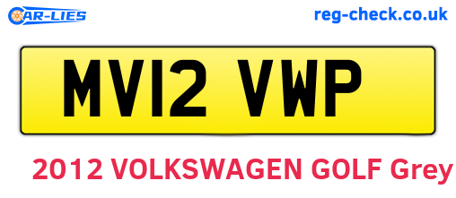 MV12VWP are the vehicle registration plates.