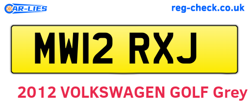 MW12RXJ are the vehicle registration plates.