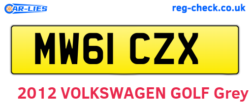 MW61CZX are the vehicle registration plates.