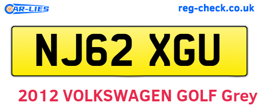 NJ62XGU are the vehicle registration plates.