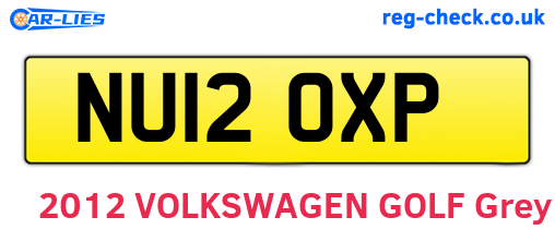 NU12OXP are the vehicle registration plates.