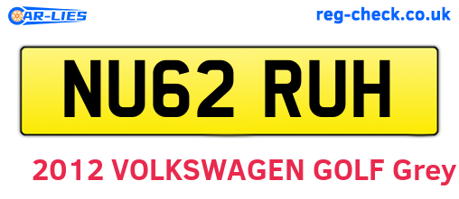 NU62RUH are the vehicle registration plates.