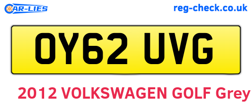 OY62UVG are the vehicle registration plates.
