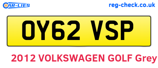 OY62VSP are the vehicle registration plates.