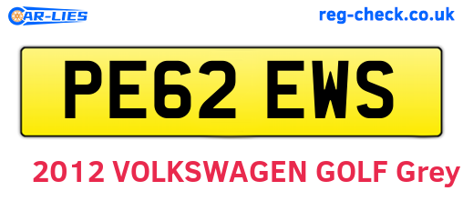 PE62EWS are the vehicle registration plates.