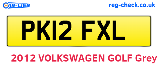 PK12FXL are the vehicle registration plates.