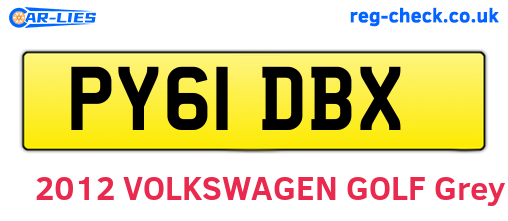 PY61DBX are the vehicle registration plates.