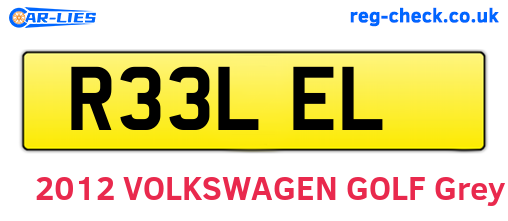 R33LEL are the vehicle registration plates.