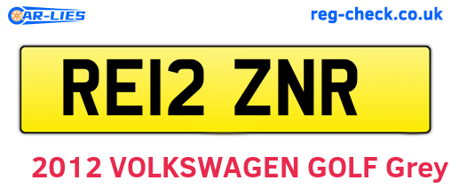 RE12ZNR are the vehicle registration plates.