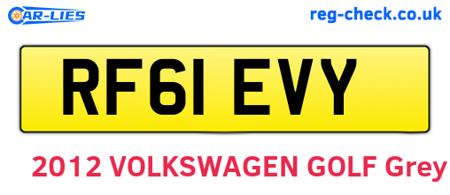 RF61EVY are the vehicle registration plates.