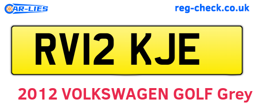 RV12KJE are the vehicle registration plates.