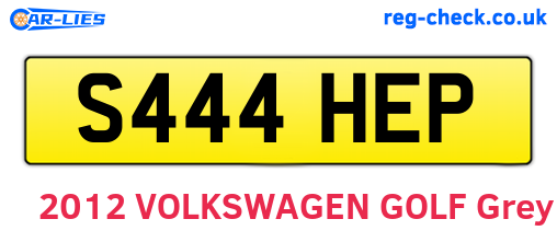 S444HEP are the vehicle registration plates.