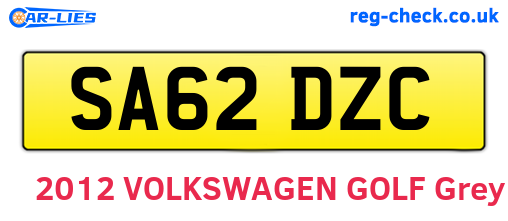 SA62DZC are the vehicle registration plates.