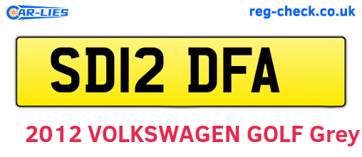 SD12DFA are the vehicle registration plates.