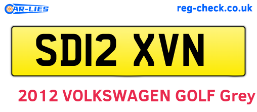 SD12XVN are the vehicle registration plates.