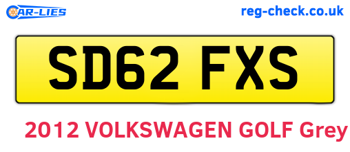 SD62FXS are the vehicle registration plates.