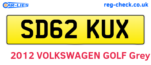 SD62KUX are the vehicle registration plates.