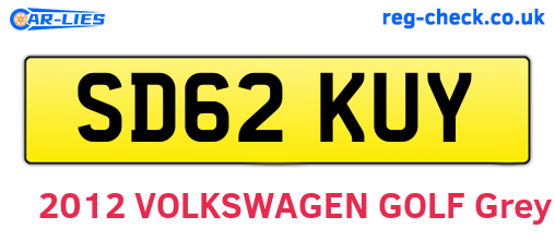 SD62KUY are the vehicle registration plates.
