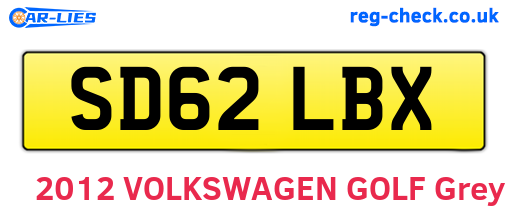 SD62LBX are the vehicle registration plates.