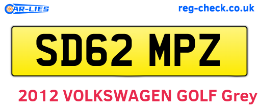 SD62MPZ are the vehicle registration plates.