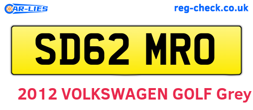 SD62MRO are the vehicle registration plates.