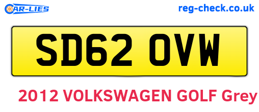 SD62OVW are the vehicle registration plates.
