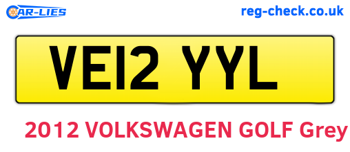 VE12YYL are the vehicle registration plates.