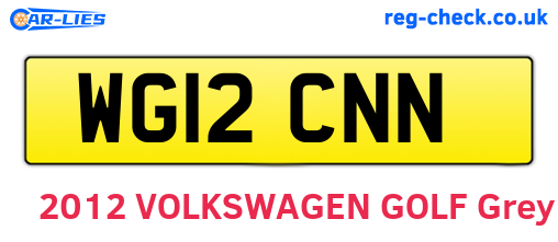 WG12CNN are the vehicle registration plates.