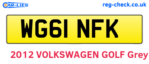 WG61NFK are the vehicle registration plates.