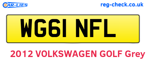 WG61NFL are the vehicle registration plates.