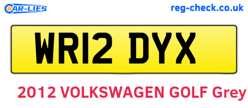 WR12DYX are the vehicle registration plates.