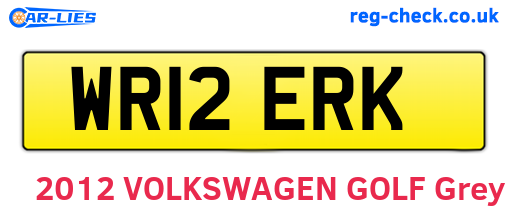 WR12ERK are the vehicle registration plates.