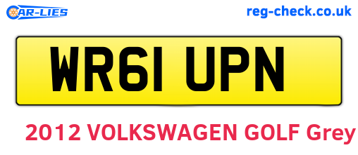 WR61UPN are the vehicle registration plates.