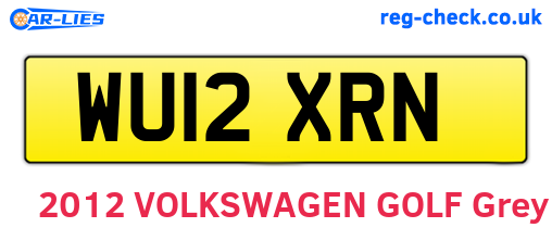 WU12XRN are the vehicle registration plates.