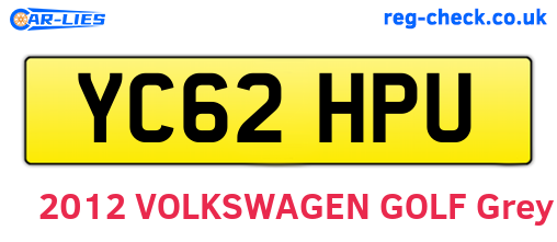YC62HPU are the vehicle registration plates.