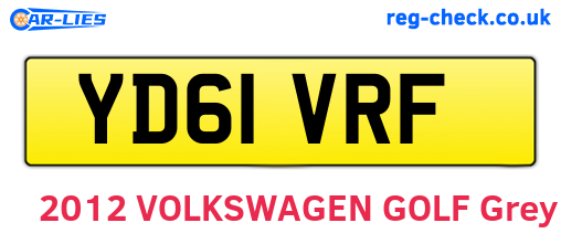 YD61VRF are the vehicle registration plates.