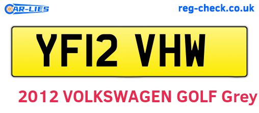 YF12VHW are the vehicle registration plates.