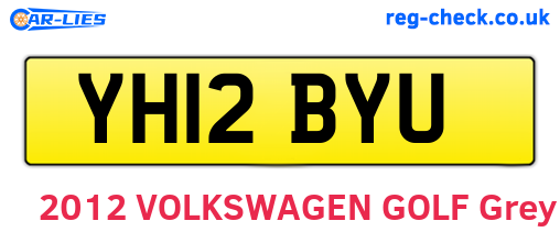 YH12BYU are the vehicle registration plates.