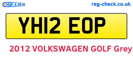 YH12EOP are the vehicle registration plates.
