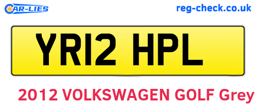 YR12HPL are the vehicle registration plates.