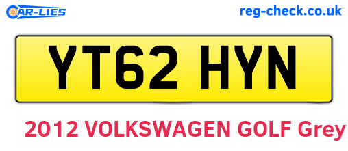 YT62HYN are the vehicle registration plates.