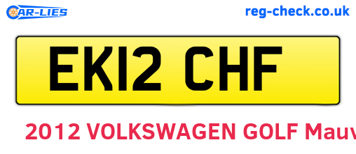 EK12CHF are the vehicle registration plates.