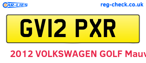 GV12PXR are the vehicle registration plates.