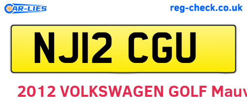 NJ12CGU are the vehicle registration plates.