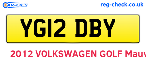 YG12DBY are the vehicle registration plates.