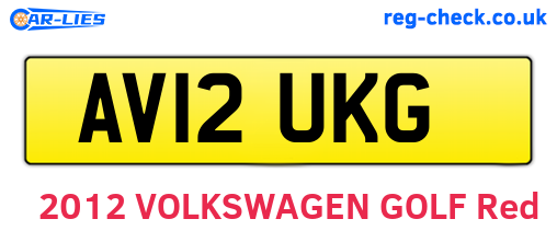 AV12UKG are the vehicle registration plates.