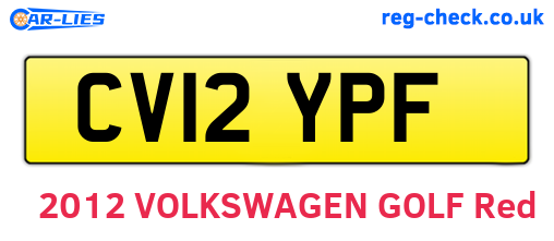 CV12YPF are the vehicle registration plates.